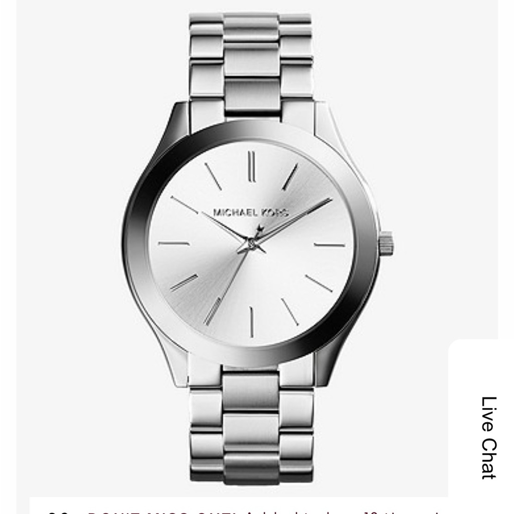 Michael Kors Slim Runway Silver-Tone Watch